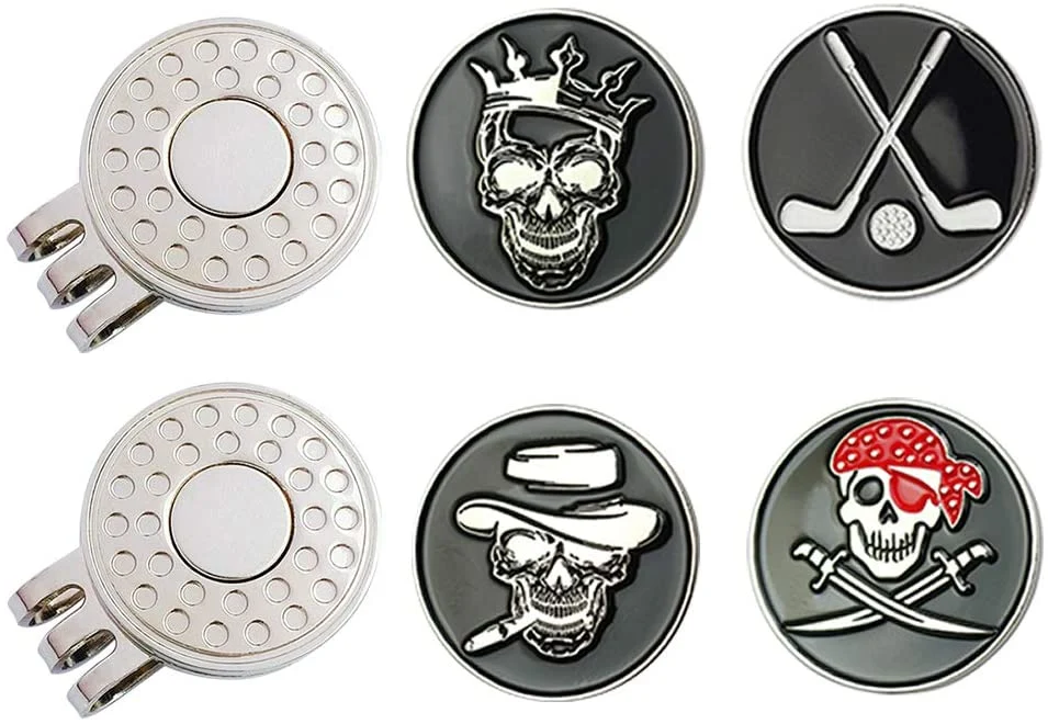 Factory Price Metal Golf Ball Marker Custom Logo Unique Shape High Quality Golf Ball Markers with Hat Clip