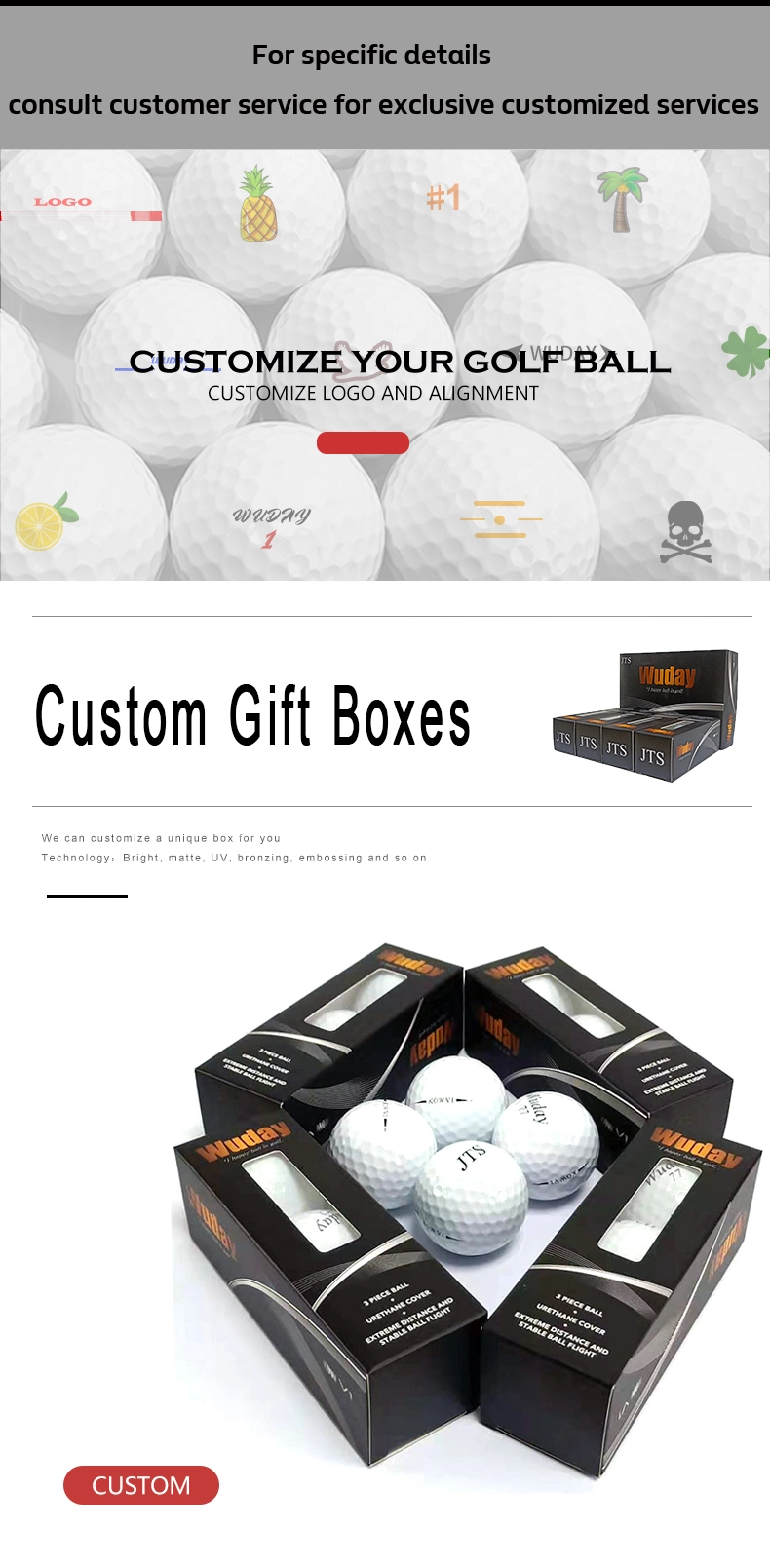 Quality 2/3/4 Layer China Factory Price Distance Soft Custom Logo Tour Golf Ball