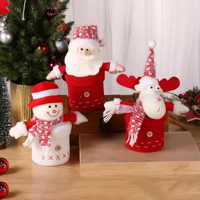 Caixa Criativa de Tricô Papai Noel Boneco de Neve Véspera de Natal Ping an Guo